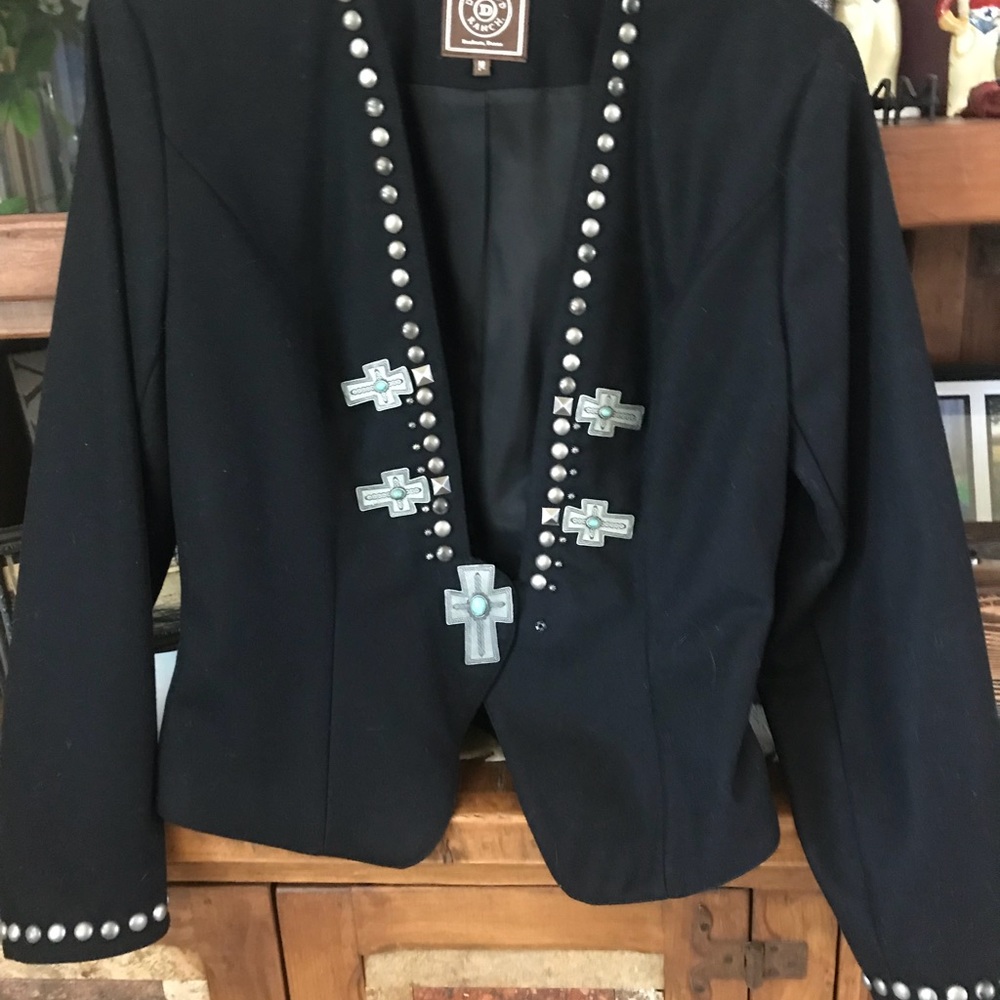 Double D jacket w sterling silver crosses